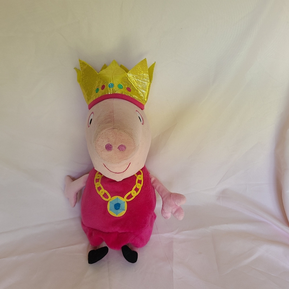 Peppa Pig Princess N' Oink 14in Talking Pink Stuffed Plush WORKS Toy Crown